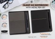 2 in 1 Set Slant A5 notebook with Metal Pen in Gift Box