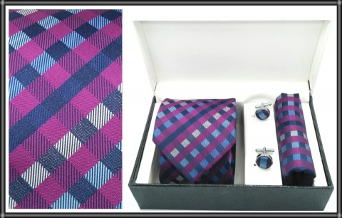 3 PCS Executive Set of Micro Tie & Cufflink plus Kerchief