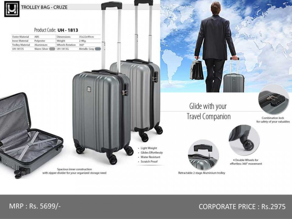 4 Wheels Cabin Luggage Trolley Corporate Gifts In Price Range