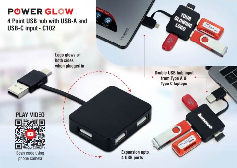 4 point USB hub with USB