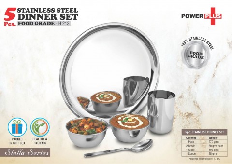 5 pc Stainless Steel Dinner set