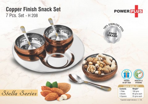 7 pc Copper finish Snack set