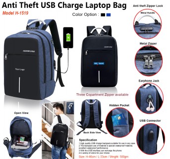 Anti Theft Laptop Bag