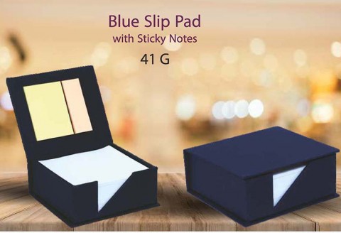 Blue Slip Pad with Sticky Notes
