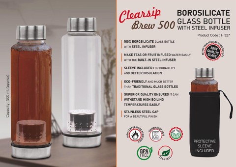 Borosilicate Glass Bottle with Protective Sleeve 