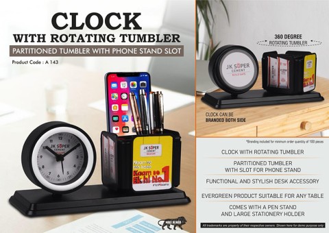 Clock with rotating Tumbler 