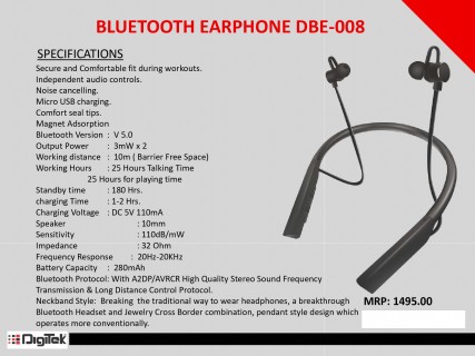 Digitek Bluetooth Earphone 