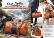Duffle Bag with Crocodile Textured