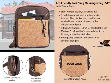 Eco-Friendly Cork Sling Messenger Bag-S17