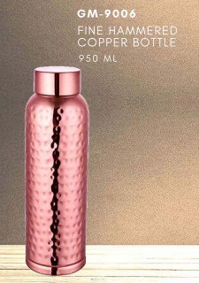 Fine Hammered Shiny Copper Bottle (950 ML)