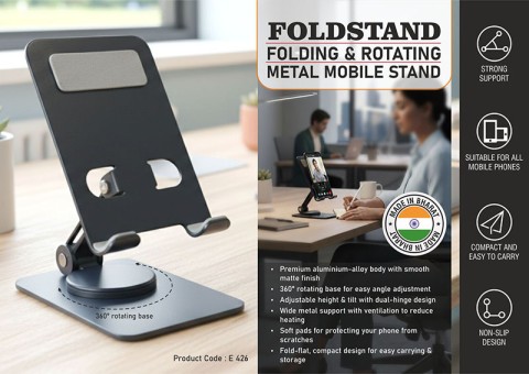 Folding & Rotating Metal Mobile Stand  - Corporate Gifts