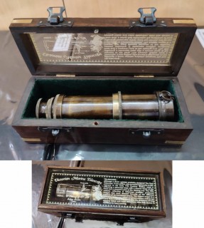 Folding Extendable Telescope in British Era Cask