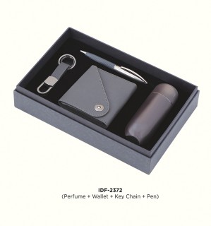 Gift Set of 4pcs Perfume, Wallet, Pen and Keychain