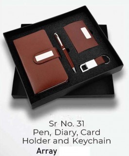 Gift set of Pen, Diary, Card Holder and Keychain Set 