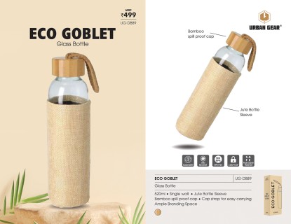 Glass Water Bottle with Bamboo Dori 