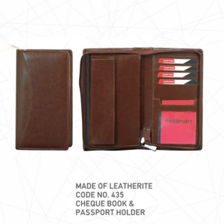 Leatherette Cheque Book And Passport Holder