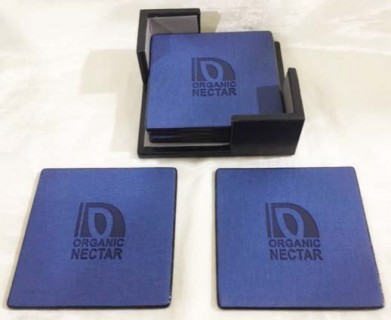 Leatherette Coaster Set 