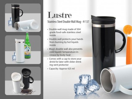 Luster Stainless steel Double wall mug