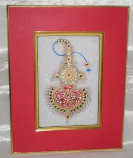 Marble Painting With Gold Work ( Without Frame)