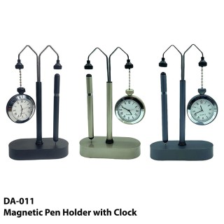 Magnetic Pen holder with Clock 