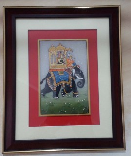 Marble Painting with Goldline Frame