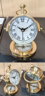 Marine Watch with Compass Brass Gold Finish