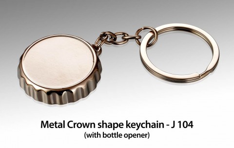 Metal Crown shape keychain with bottle opener