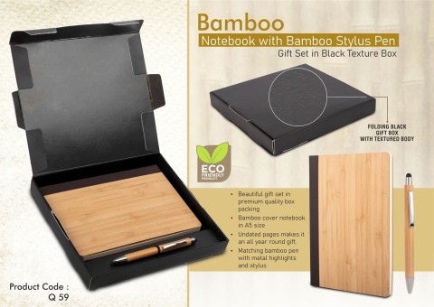 Notebook with Bamboo Pen