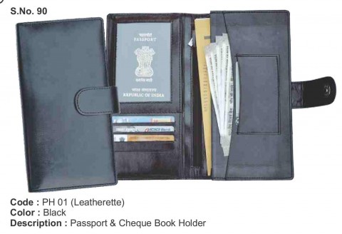 Passport & Cheque Book Holder - Leatherette