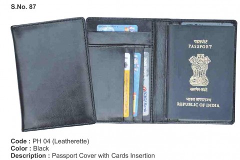 Passport Cover With Cards Insertion - Leatherette