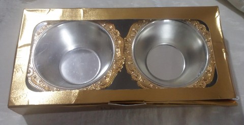Premium 2 Pcs Silver and Gold Bowl set with Presentation Packing