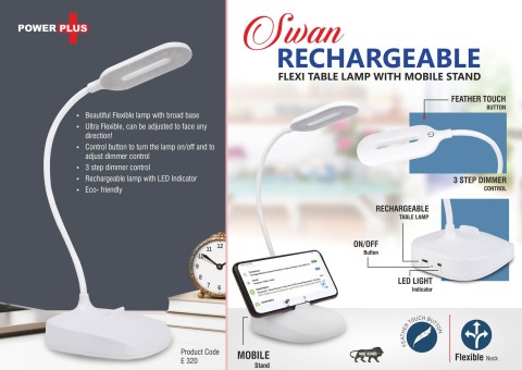 Rechargeable Flexi table Lamp with Mobile Stand