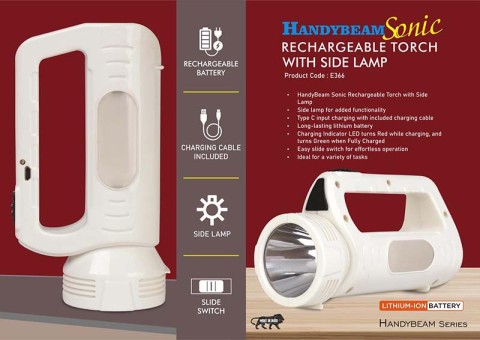 Rechargeable Torch with Side Lamp