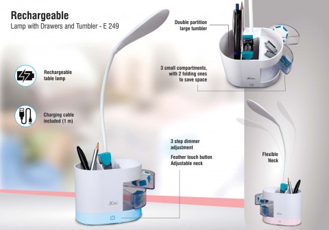 Rechargeable lamp with Drawers