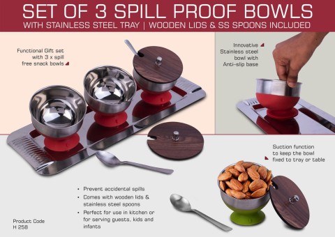 Set of 3 Spill Proof Bowl