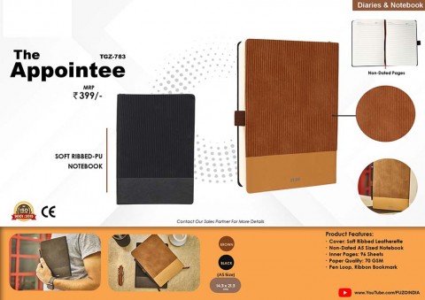 Soft Ribbed A5 Note Book 