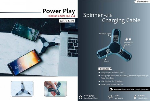 Spinner with charging cable