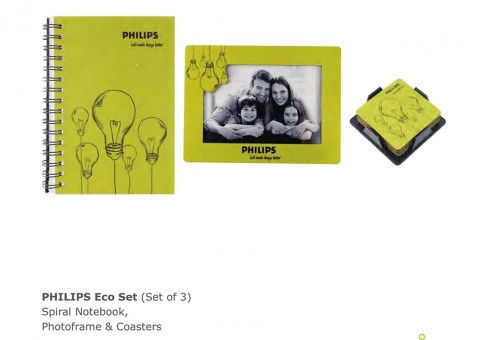 Spiral Notebook, Photo frame and Coaster Set - Set of 3Pcs  