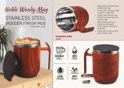 Stainless Steel Double wall Coffee mug with Wooden Finish