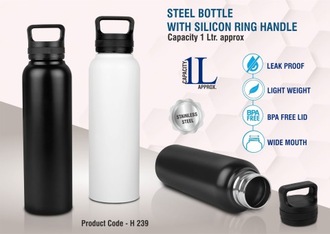 Steel Bottle with Silicon ring handle