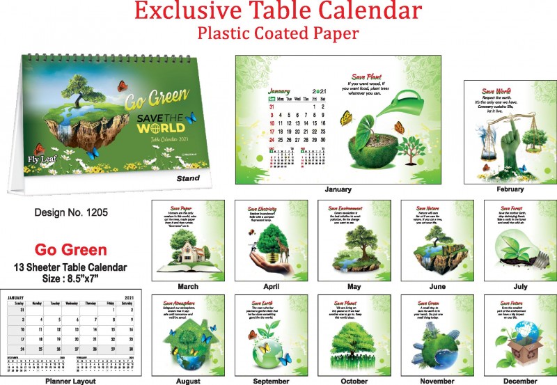 Table Calendar go Green Under Rs 100 in Pune, India Customized