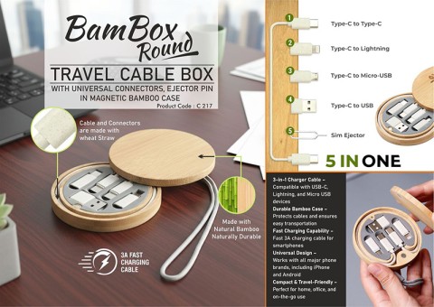 Travel Cable Box With Universal Connectors - Corporate Gifts