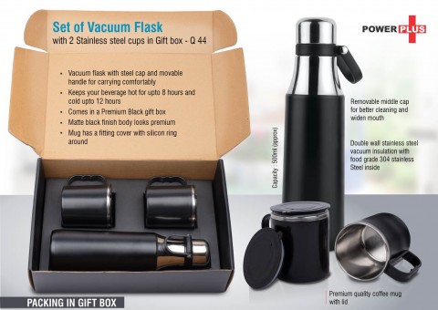 Vacuum Flask with 2 Stainless Steel Cups