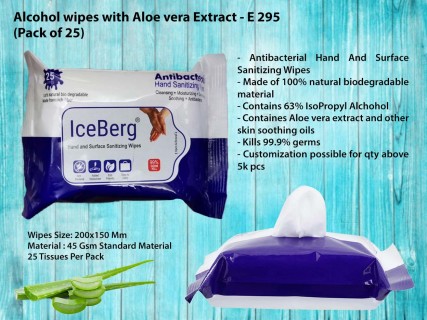 Wet Wipes -Pack of 25 Alcohol Wipes