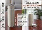 Wheat Straw Glass Bottle with Cap -425ml
