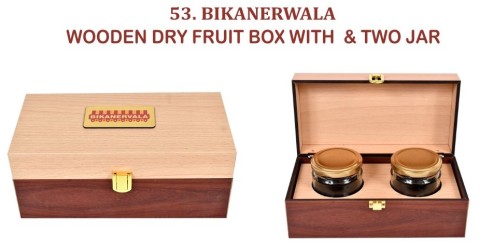 Wooden Dryfruit Box with 2 Jars